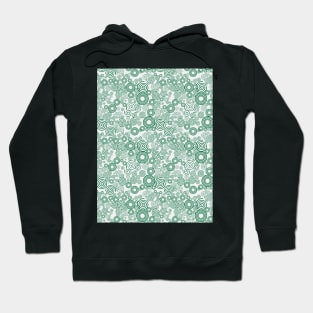 Green and Gray Spiral Pattern Hoodie